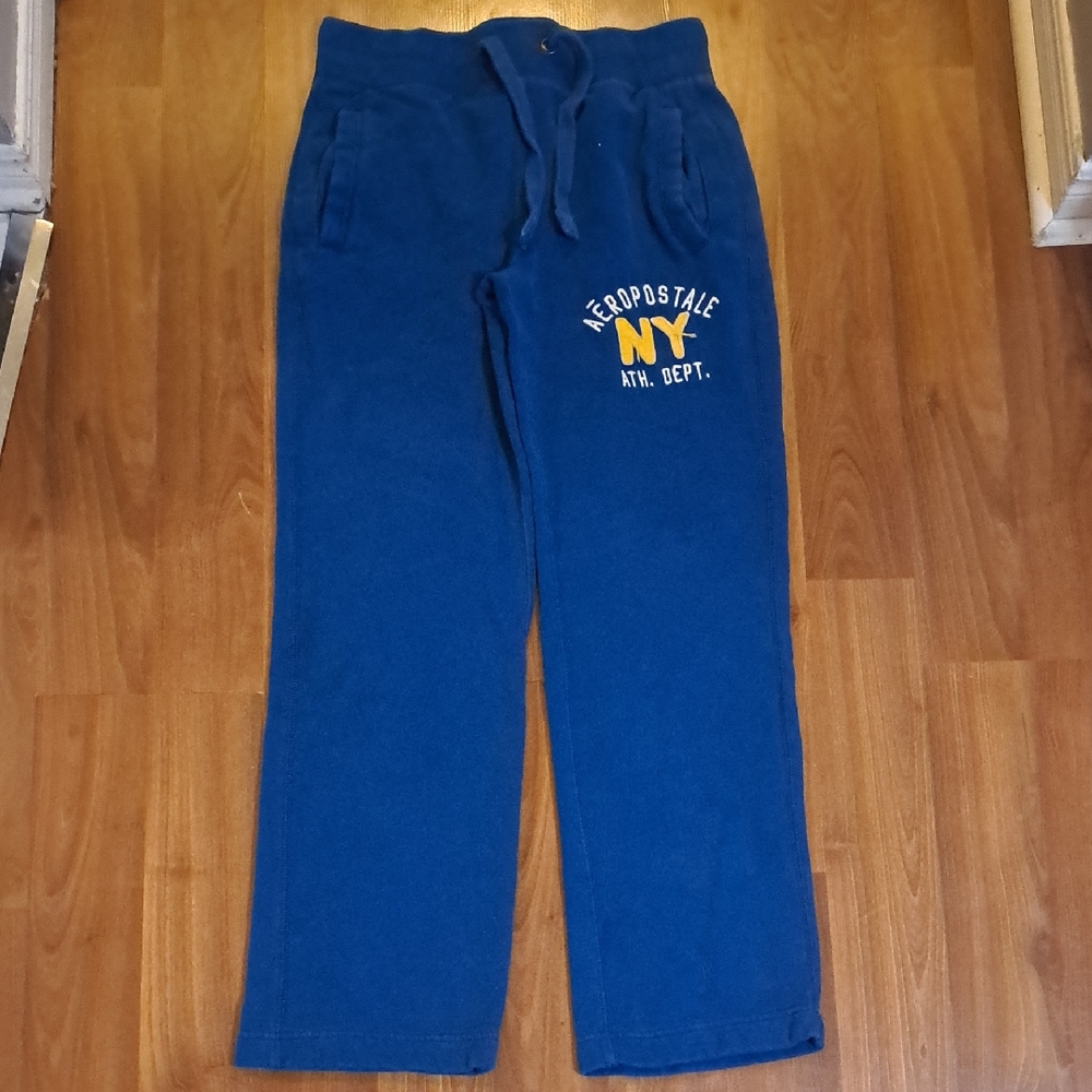 Vintage Y2k Aeropostale Blue Joggers with Yellow NY Logo